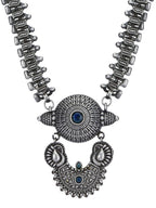 Joban Fashion Women Long Pattern Silver Tone Brass Necklace