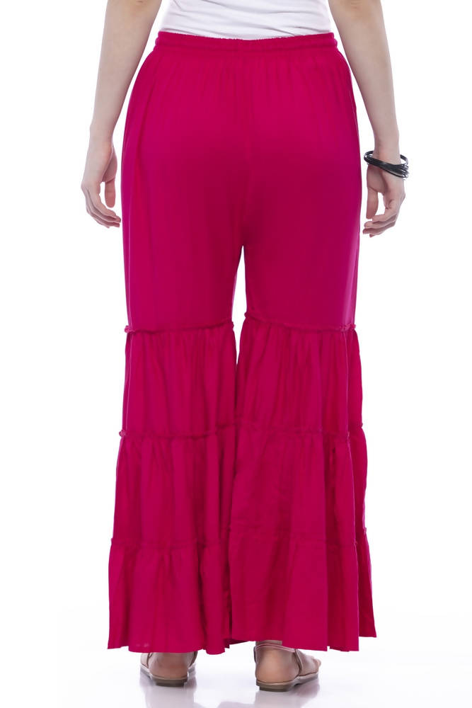 Mominos Fashion Reyon Cotton Magenta Palazzo - Distacart