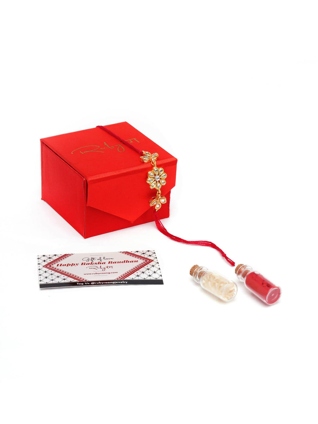 Designer kundan Rakhi - Ruby Raang - Distacart