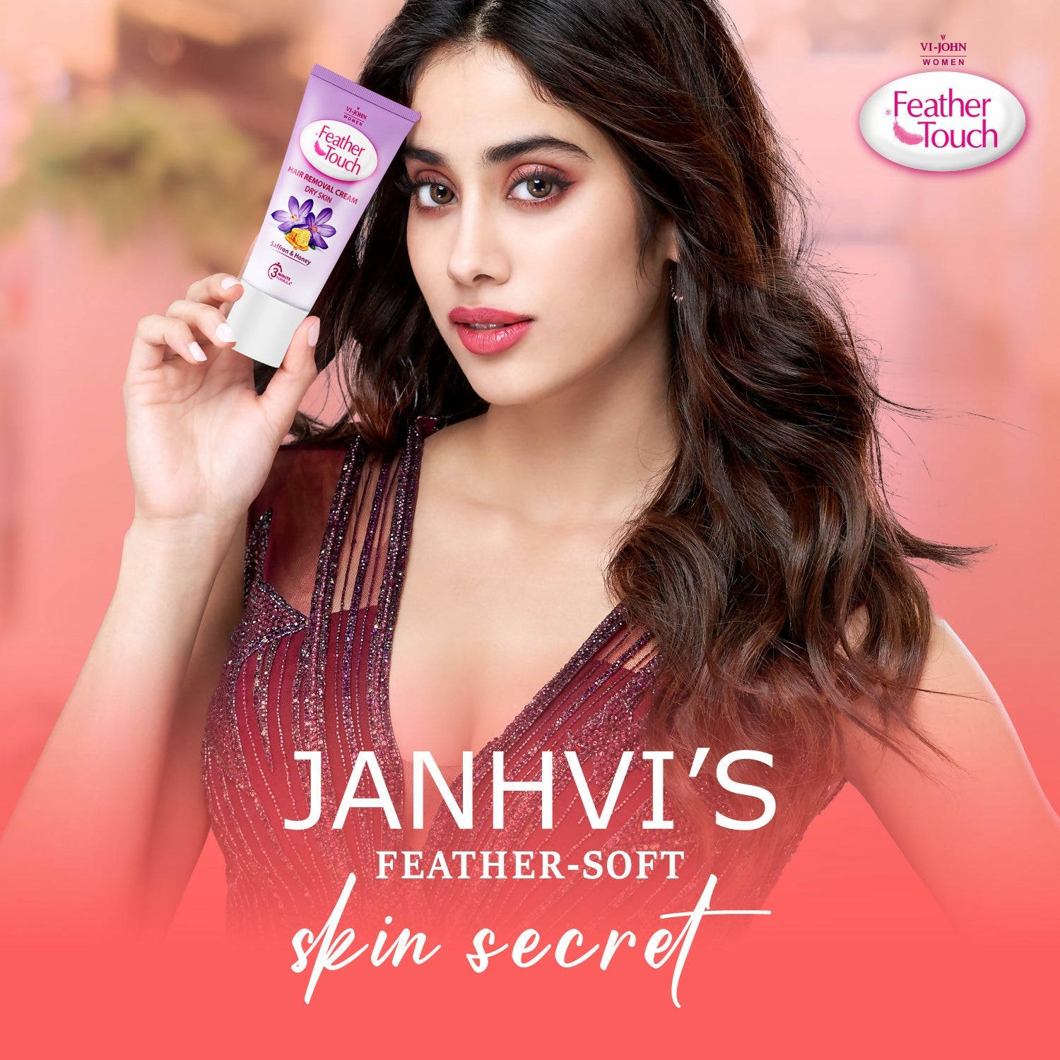 VI-JOHN Feather Touch Saffron & Honey Hair Removal Cream for Women for Dry Skin, Suitable for Legs, Underarms, Bikini Line, Arms - Distacart