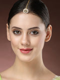 NVR Women's Gold-Polished CZ Stone-Studded Borla Maang Tikka - Distacart