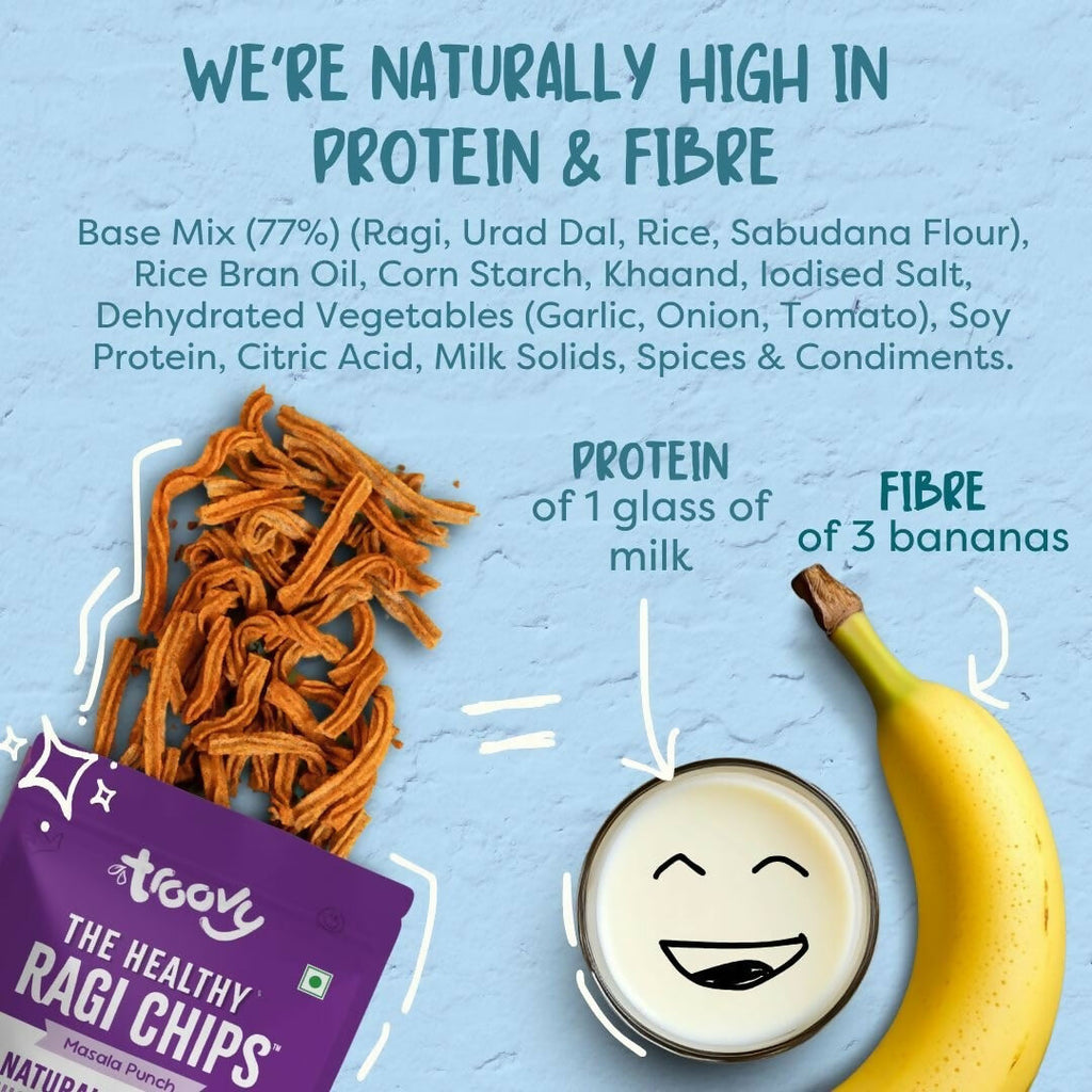 Troovy Healthy Masala Ragi Chips Tasty & High Protein Snacks - Distacart