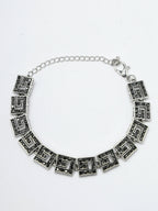 NVR Women American Diamond Rhodium-Plated Link Bracelet - Distacart