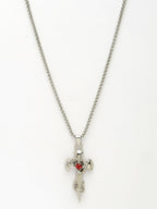 NVR Men's Silver-Plated Stainless Steel Pendant with Chain