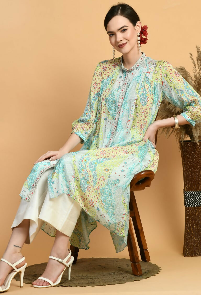 Joban Fashion Print Chinnon Kurta Set