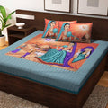 Vamika Printed Cotton Veena Firozi Green Bedsheet With Pillow Covers (PM Veena Firozi)