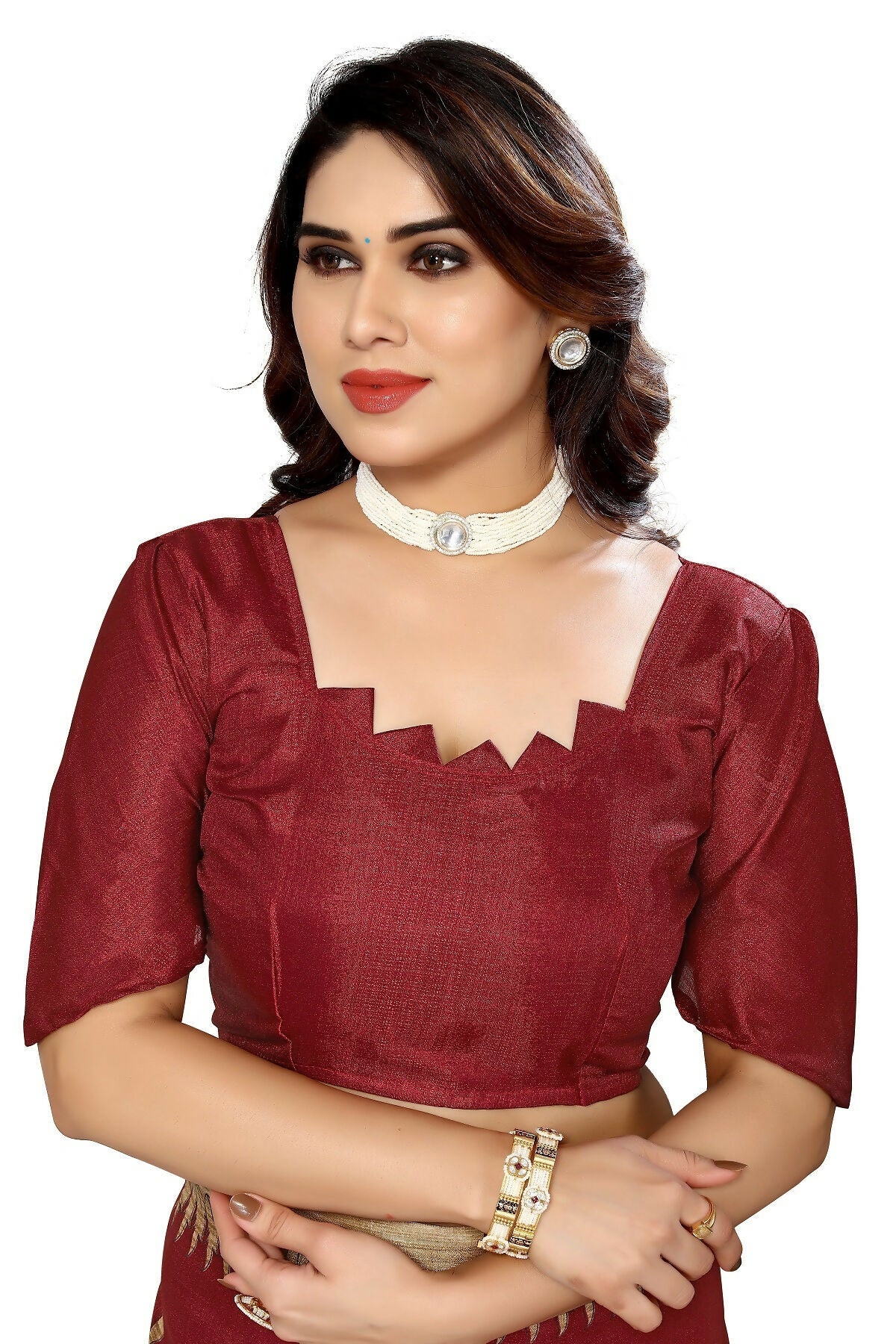 Vamika maroon Printed Art Silk Saree