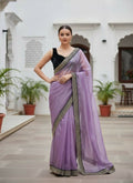 Joban Fashion Wine Soft twill Net Party Wear Sarees - Distacart