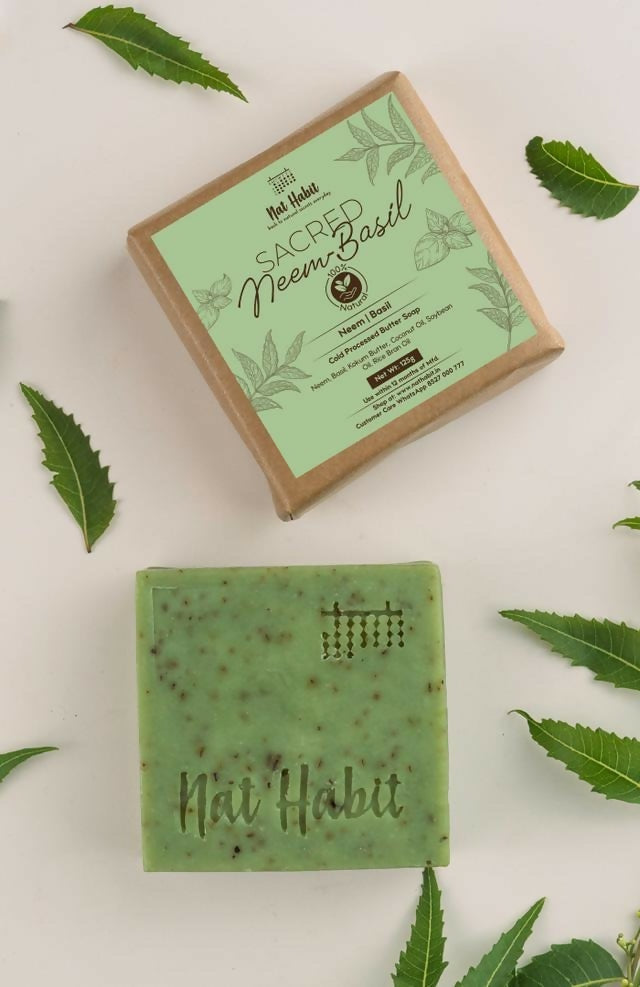 Nat Habit Cold Processed Sacred Neem-Basil Soap