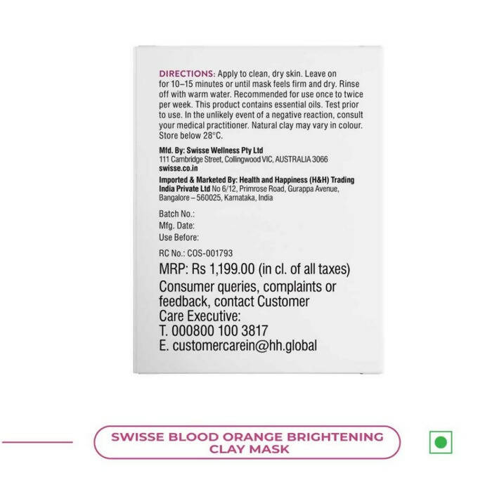 Swisse Blood Orange Brightening Clay Mask With Vitamin C