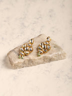 Gold Plated Kundan Studs Earrings - Ruby Raang - Distacart