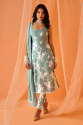 Teeya Creation Sea Green Color Designer Chinnon Silk Digital Print Kurt - Distacart