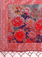Shree Shyam Fashion Linen Cotton Rust Saree - Distacart