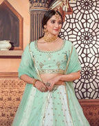 DEIANA'S Beautiful Thread Sequence Lehengha Choli - Pista