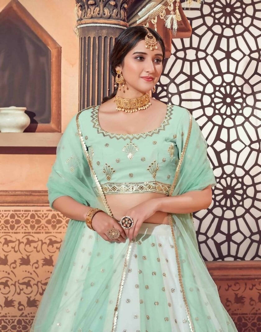 DEIANA'S Beautiful Thread Sequence Lehengha Choli - Pista