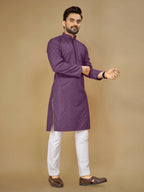 Anaita Lavender Embroidered Rayon Straight Kurta - Distacart