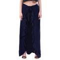 Asmaani Navy Blue Color Plain Ruffle Palazzo