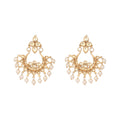 Nuyug 22K Gold Plated Kundan Chandbali Pearl Elegance Earrings - Distacart
