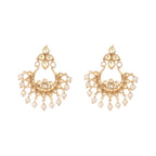 Nuyug 22K Gold Plated Kundan Chandbali Pearl Elegance Earrings - Distacart