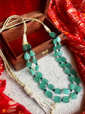 Joban Fashion C.Green Stone Semi Precious Carving Stone Partywear Double Layer Mala - Distacart