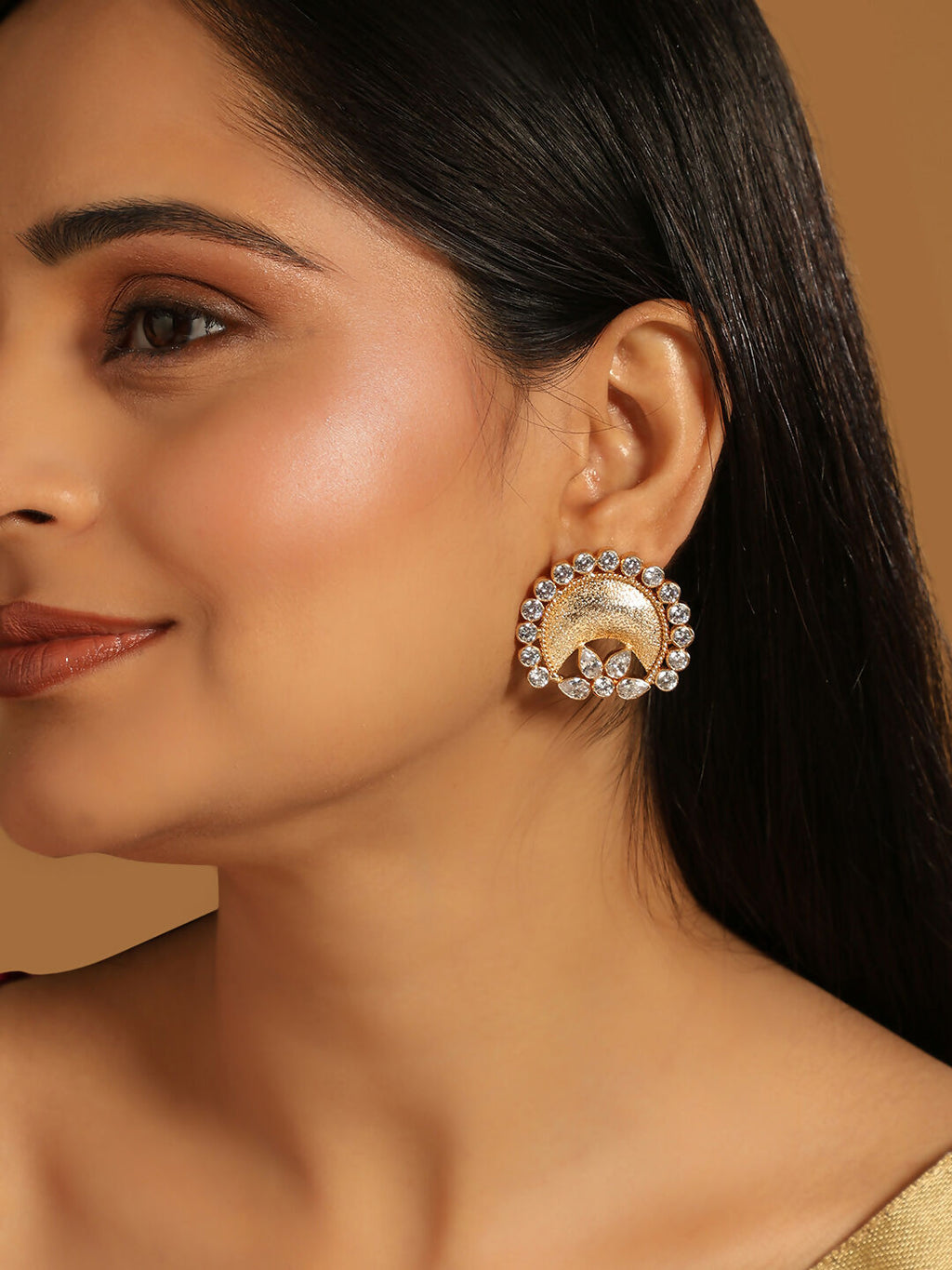Nuyug 22K Gold Plated Crescent Glow Earrings - Distacart
