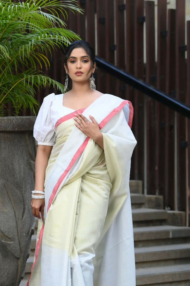Beatitude White Tissue Silk Saree