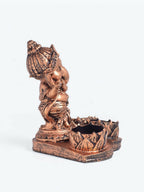 Golden Peacock Brown Ganesha Diya Holder