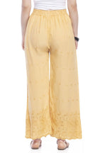 Mominos Fashion Reyon Cotton Dark Golden Embroidery Chikan Palazzo - Distacart
