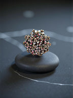 Inhanns Rang-E-Roshan Adjustable Ring – Handmade Crystal Statement Ring - Silver