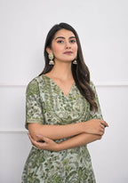 Festive Wear Ethnic Green chanderi Stitched Suit - Anbazaar
