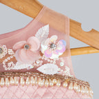 Pink Cow Fashions Old Rose Ghagra Choli With Embellishment On Upper Chest