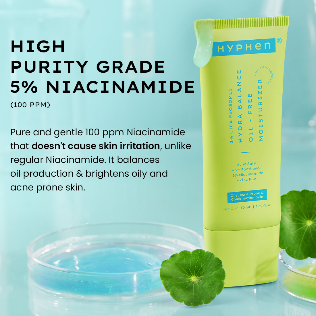 Hyphen 2% Cica Exosome Oil-Free Moisturizer 5% Niacinamide Controls Oil Non-sticky, Light Gel - Distacart