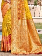 Shree Shyam Fashion Yellow Pochampally Silk Saree - Distacart