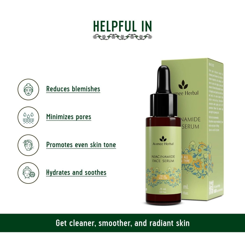 Avimee Herbal Niacinamide Face Serum For Acne Marks, Blemishes & Oil Balancing with Zinc