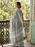 Shree Shyam Fashion Gray Linen Saree - Distacart