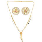 AanyaCentric Gold Plated Short Mangalsutra Set with Earrings - Distacart