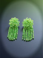 Inhanns Handmade Crystal Water Fall Earrings - Short - Pista Green Small - Distacart