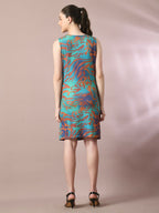Myshka Women's Multi Printed Cowl Neck Bodycon Party Dress - Distacart