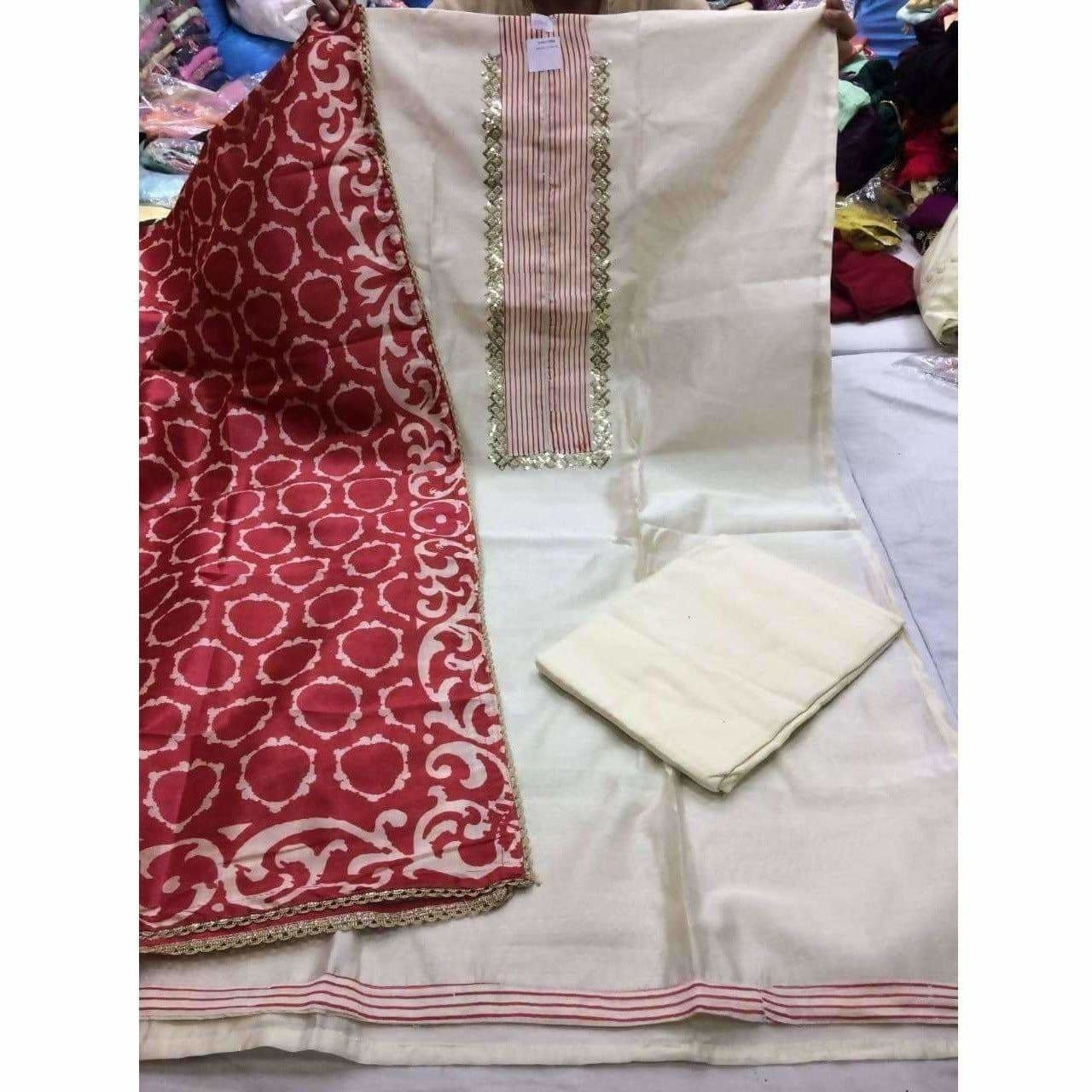 Designer Semi Stitched Dress with Gota Work