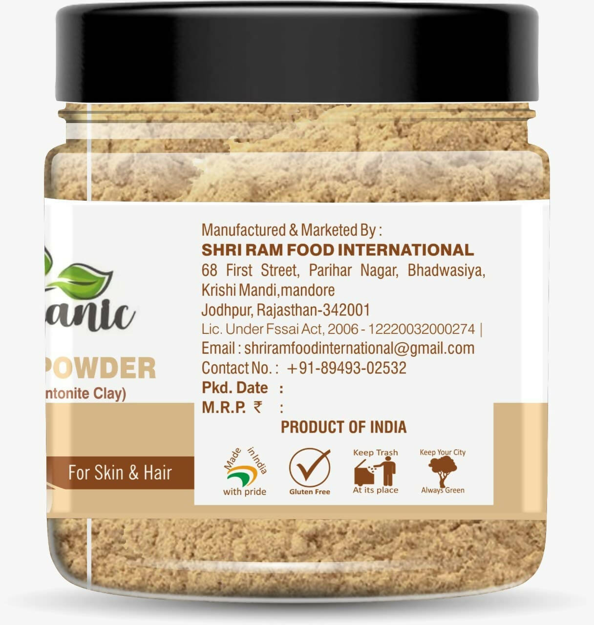 Organic 100% Multani Mitti Powder