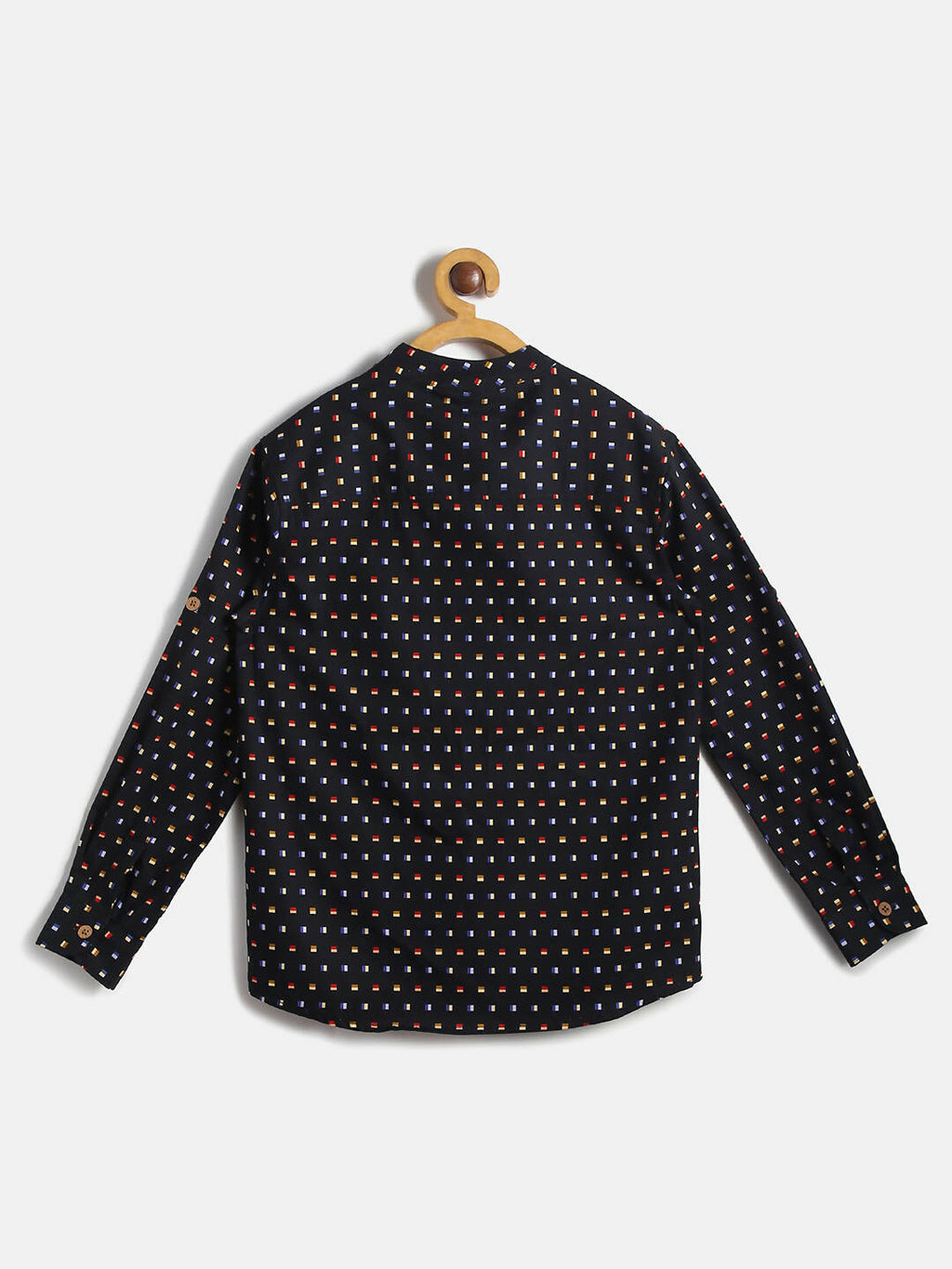 Manet Ethnic Full Sleeves Multi Clour Shirt - Black