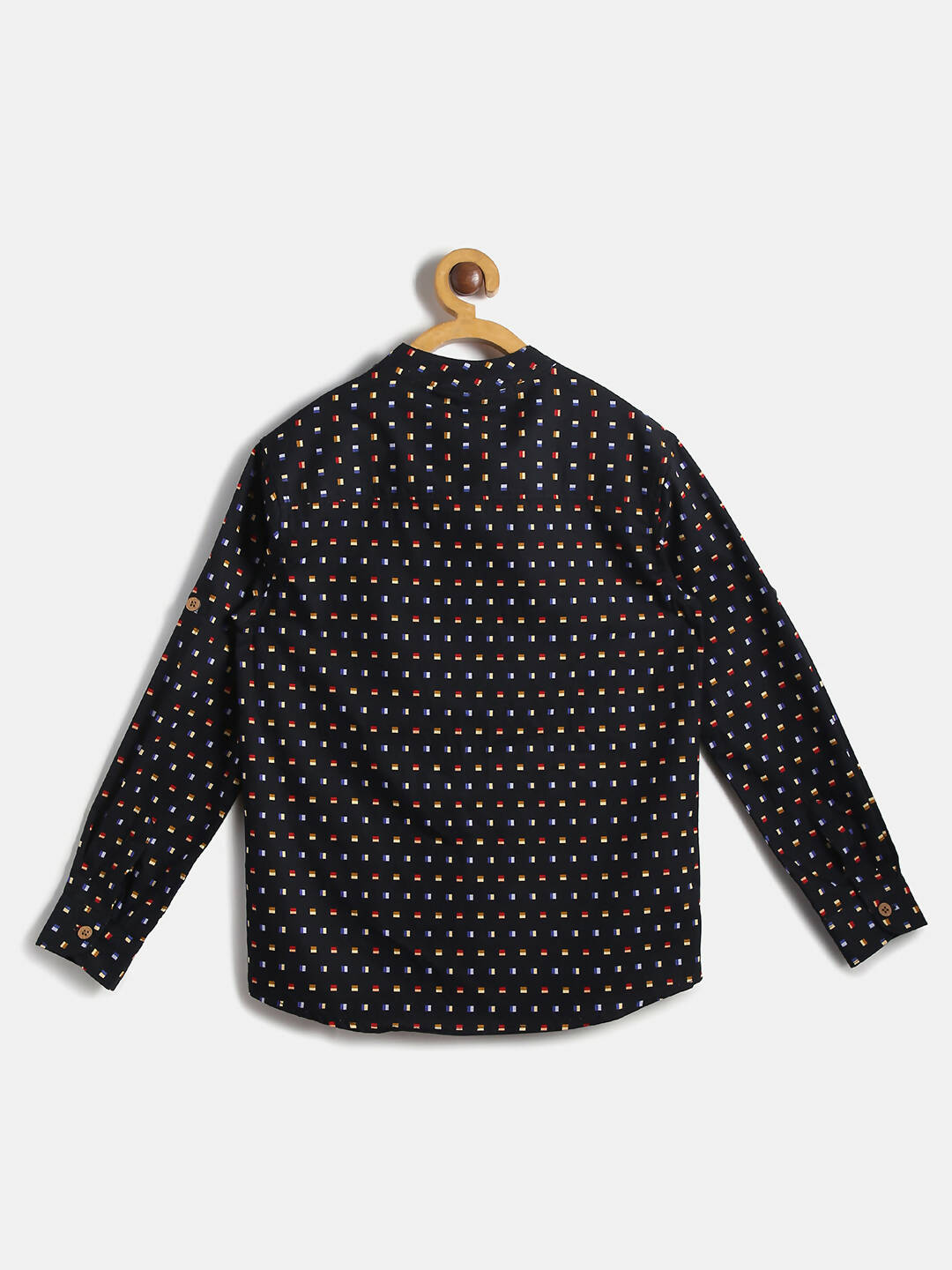 Manet Ethnic Full Sleeves Multi Clour Shirt - Black