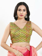 Joban Fashion Liril Silk Padded Blouse With V Neck Sleeveless - Distacart