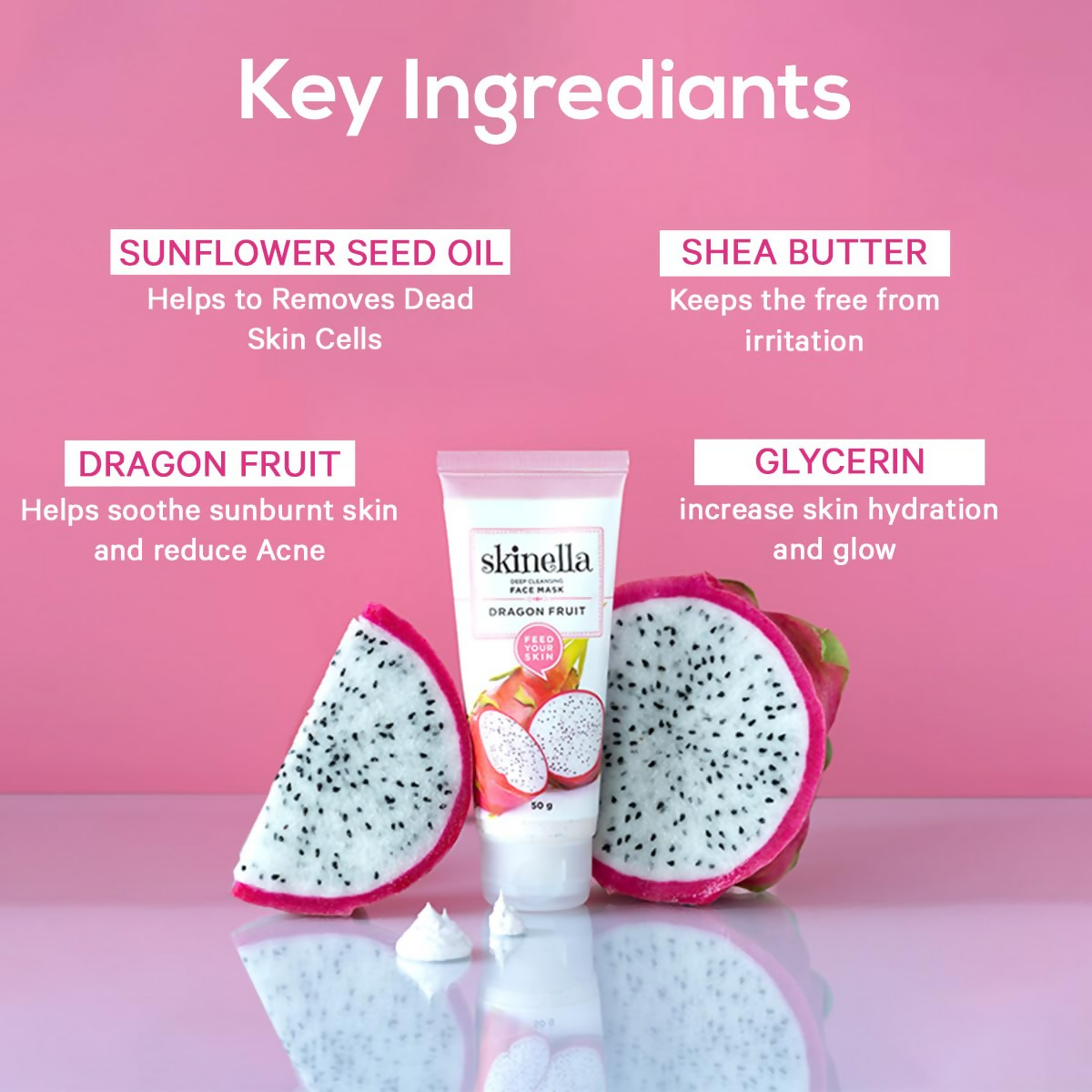 Skinella Dragon Fruit Instaglow Paste Face Mask