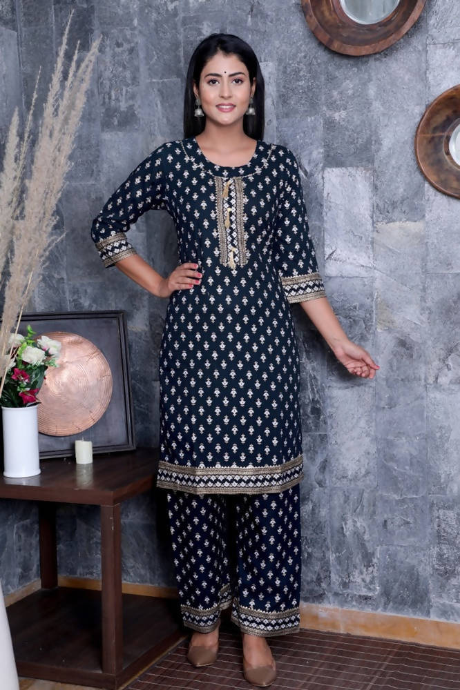 Vamika Navy Blue Kurta Set