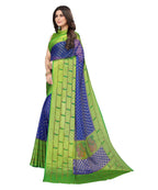 Vamika Blue Chiffon Brasso Bollywood Style Woven Saree (DIMPLE BLUE) - Distacart
