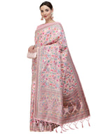 Light Pink Silk Blend Woven Design Saree With Unstitched Blouse Piece - Aloki