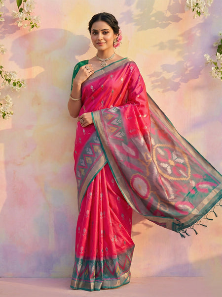 Shree Shyam Fashion Pink Soft Silk Saree