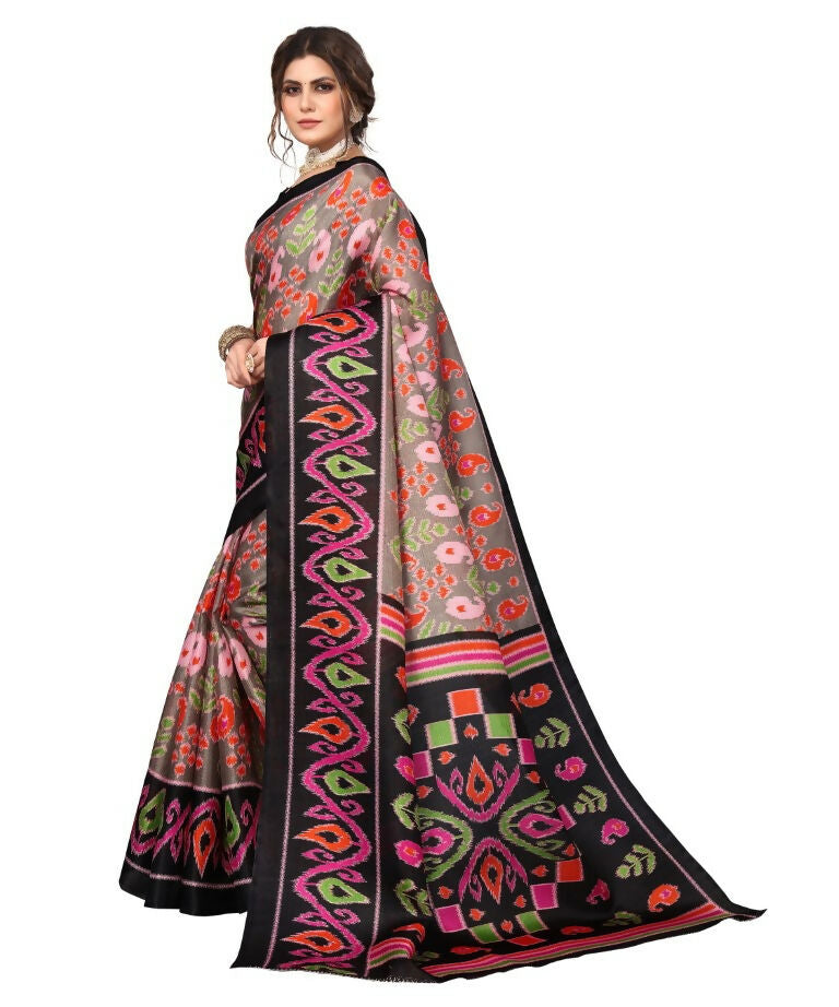 Vamika Black Printed Art Silk Saree
