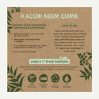 Nat Habit Kacchi Neem Wooden Comb - Soaked In 13 Herbs, Neem & Sesame Oil For Multi-Actions - Distacart